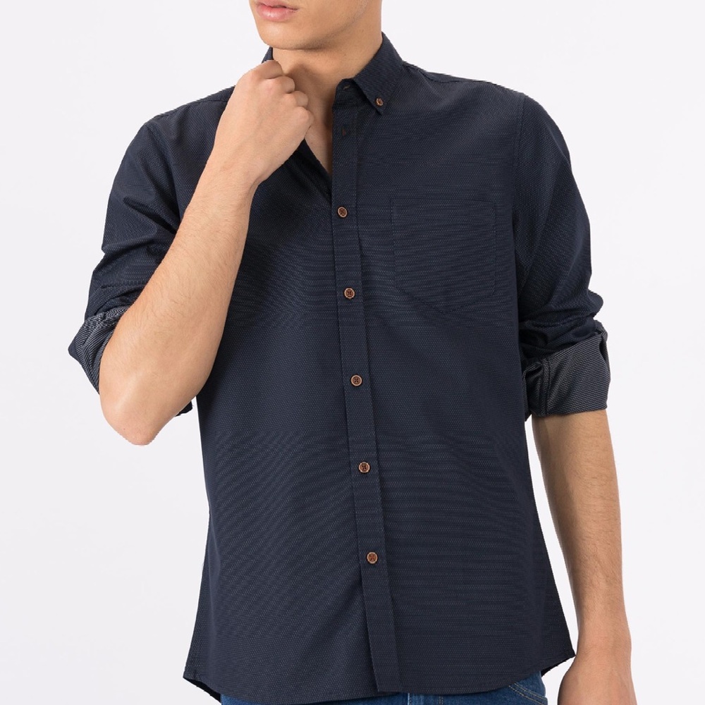 Tiffosi Dark Navy Long Sleeve Shirt - Size L
